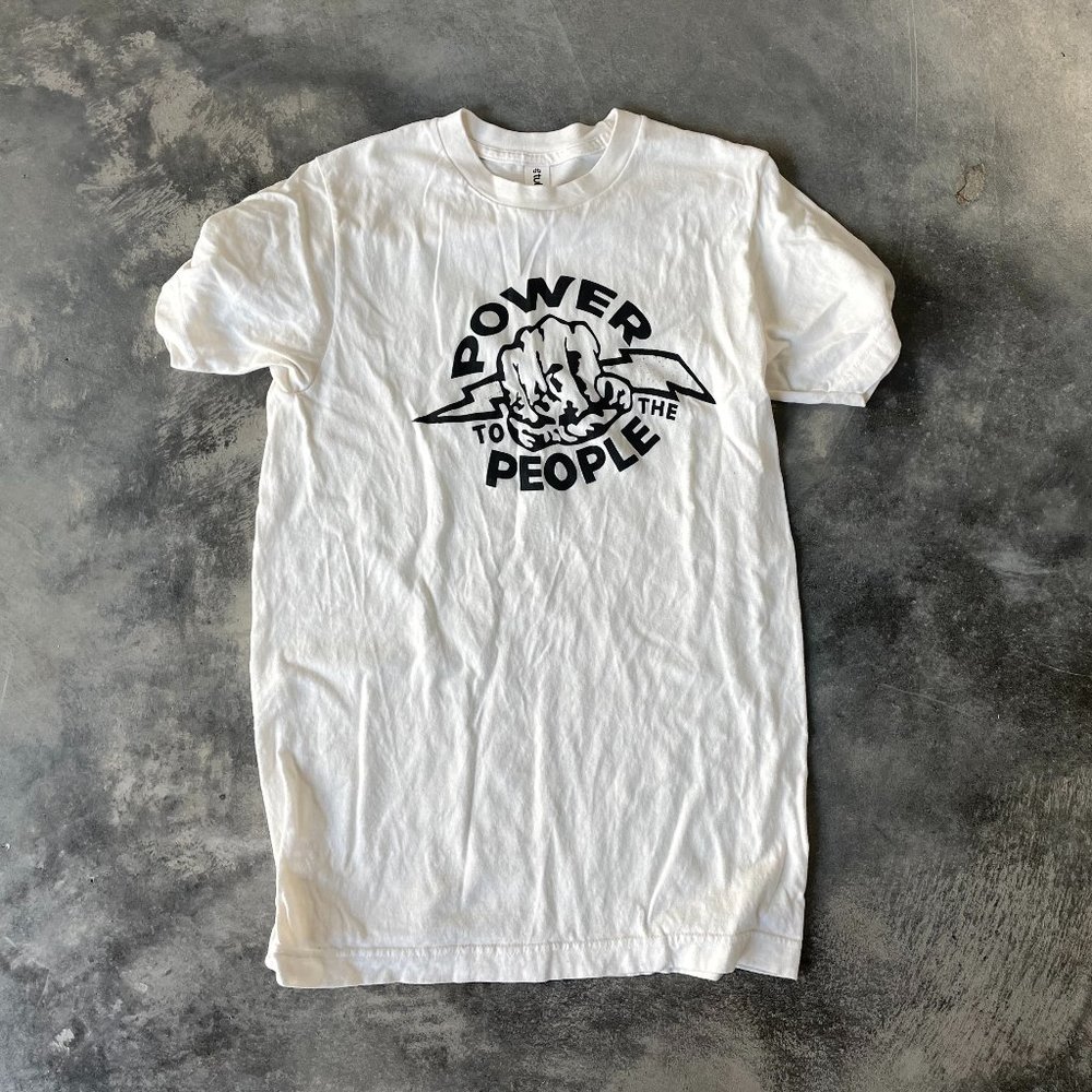 Fine Southern Gentlemen Power to the People Austin, TX Off White Shirt Unisex S